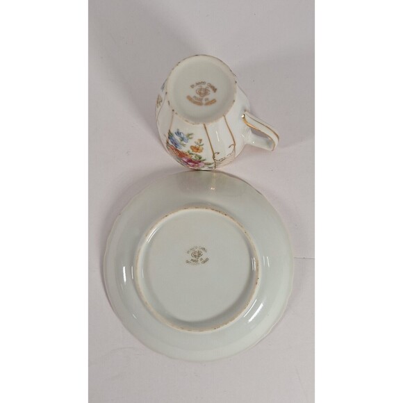 Vintage Floral Pink Iris Fine China Tea Cup & Saucer with Gold Trim Ucagco Japan - Picture 5 of 10
